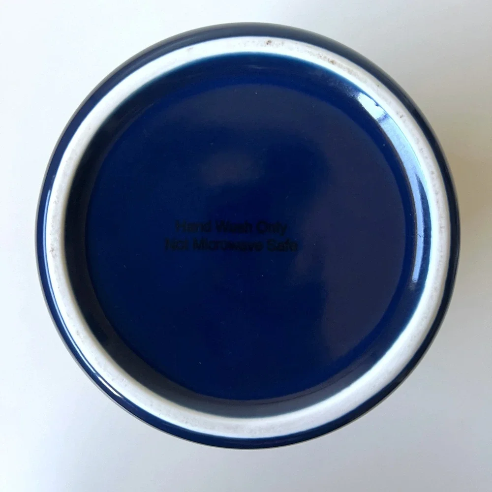 Cobalt Blue Ceramic Kitchen Canister Jar with Lid Pantry Storage